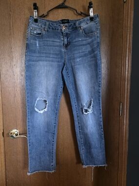 Celebrity Pink Straight Leg Distressed Blue Jeans